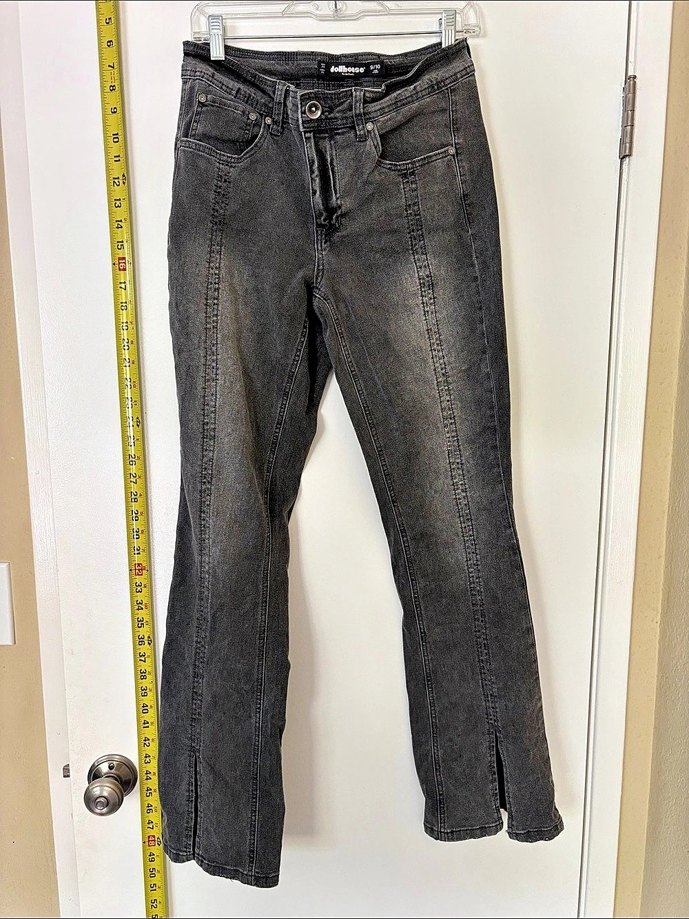 Dollhouse Front Slit Black Bootcut Jeans Like New